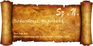 Szécsényi Nikolett névjegykártya