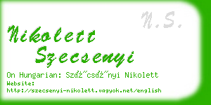 nikolett szecsenyi business card